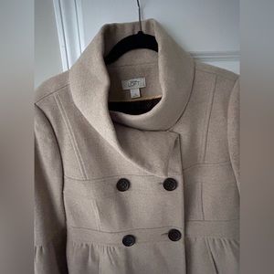 LOFT Beige tweed wrap collar jacket - size 12